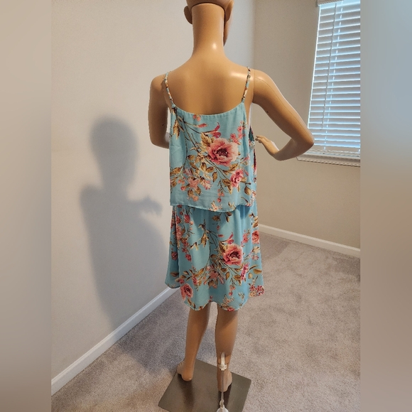 Macy's Cloud & Sky Auqa Blue Floral Sundress - Picture 5 of 7